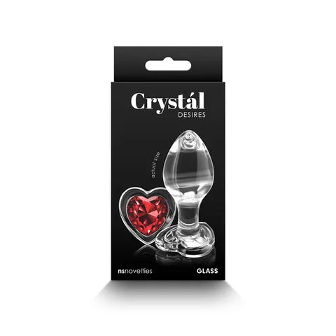 Red Heart Clear Glass Plug