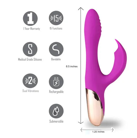 Skyler Rechargeable Bendable Rabbit Vibrator