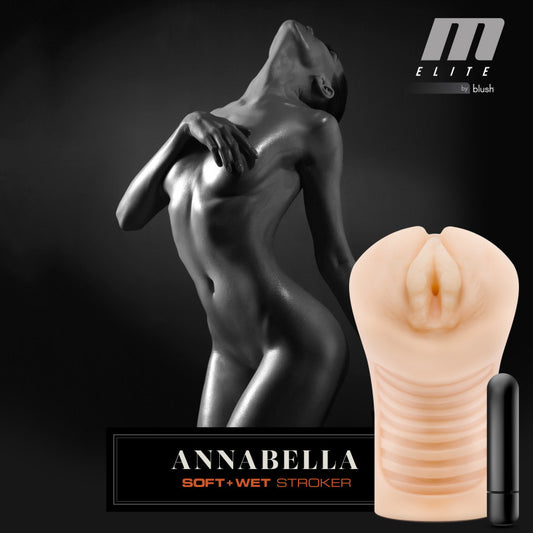 M Elite Soft and Wet "Annabella" Vibrating Vagina Stroker