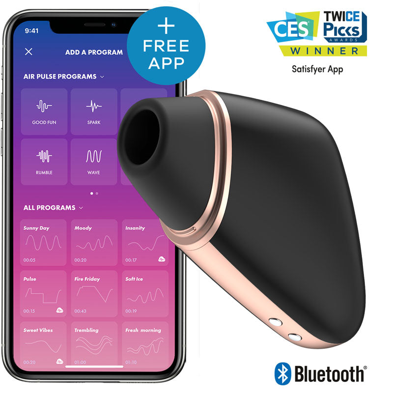 "Love Triangle" App Contolled Touch-Free USB-Rechargeable Clitoral Stimulator with Vibration