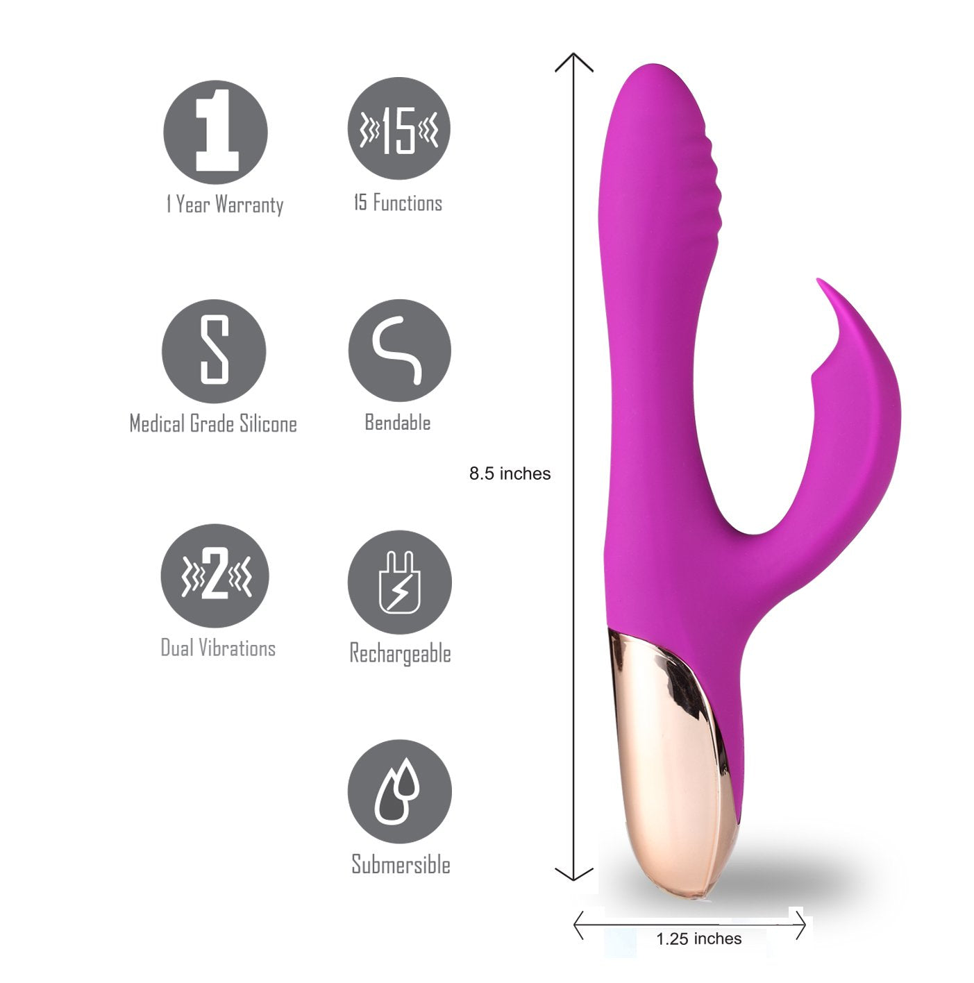 Skyler Rechargeable Bendable Rabbit Vibrator