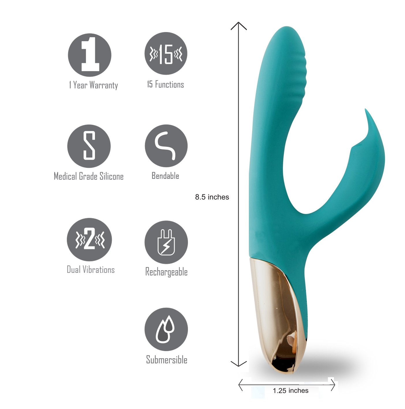 Skyler Rechargeable Bendable Rabbit Vibrator