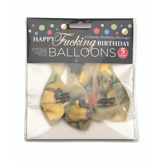 Happy Fucking Birthday Confetti Balloons Set of 5