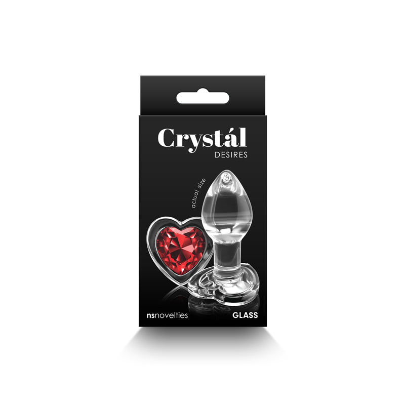 Red Heart Clear Glass Plug
