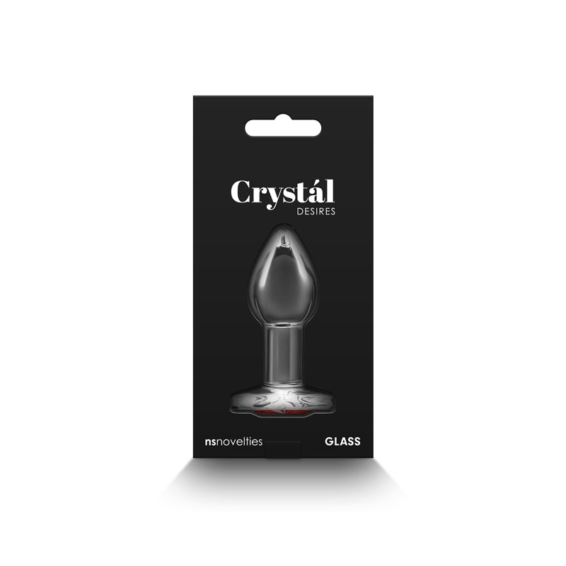 Red Heart Clear Glass Plug
