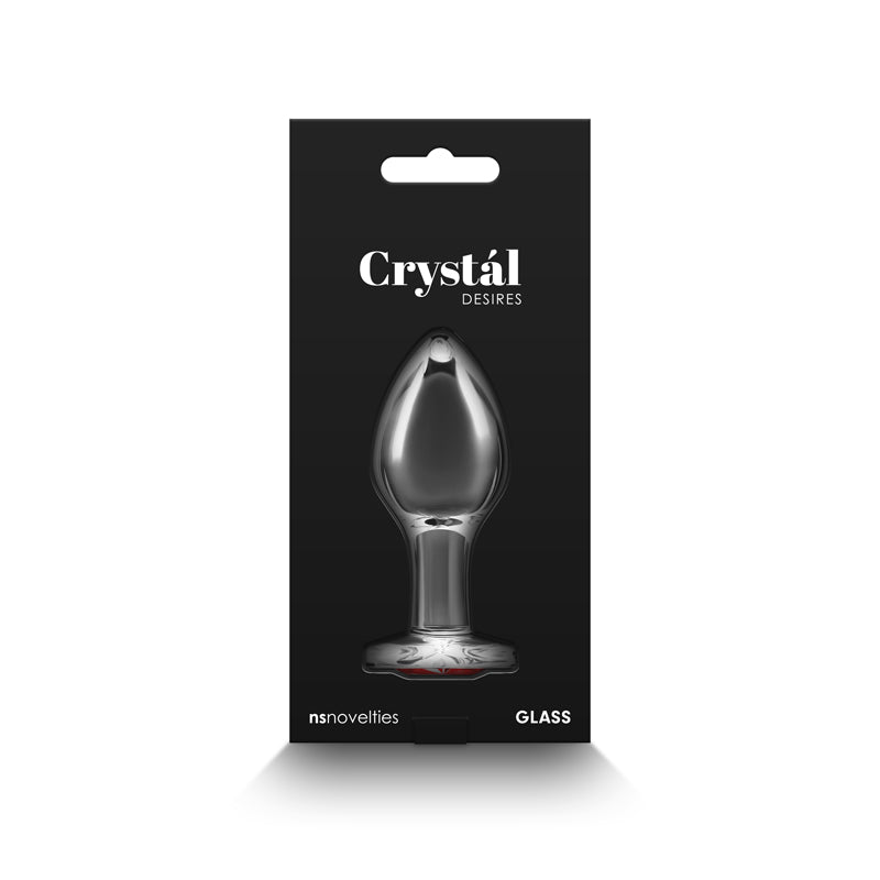 Red Heart Clear Glass Plug