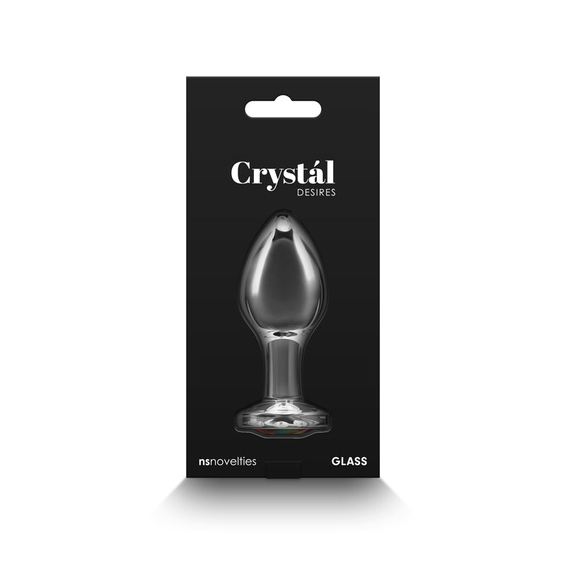 Rainbow Gem Clear Glass Butt Plug