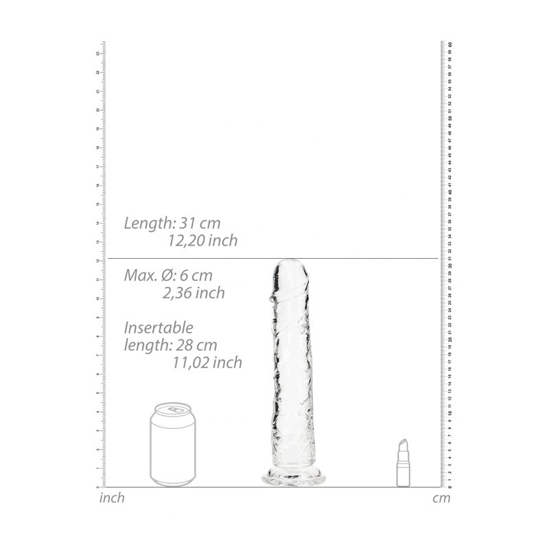 31cm Straight Crystal-Clear Dildo