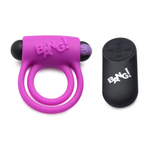 Bang! Silicone Cock Ring & Bullet Rechargeable Vibrating Cock Ring with Wireless Remote