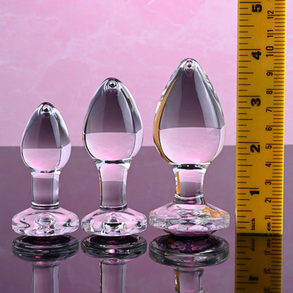 Pink Gem Glass Plug Set of 3