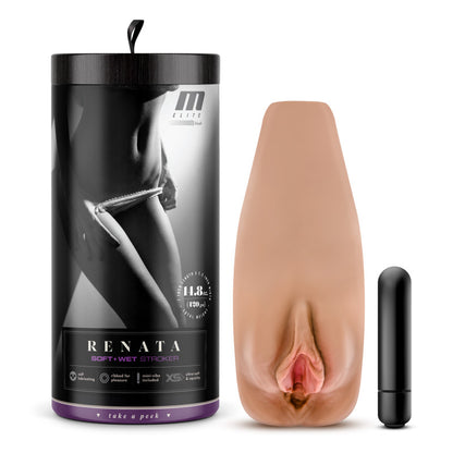 M Elite Soft and Wet "Renata" Vibrating Vagina Stroker