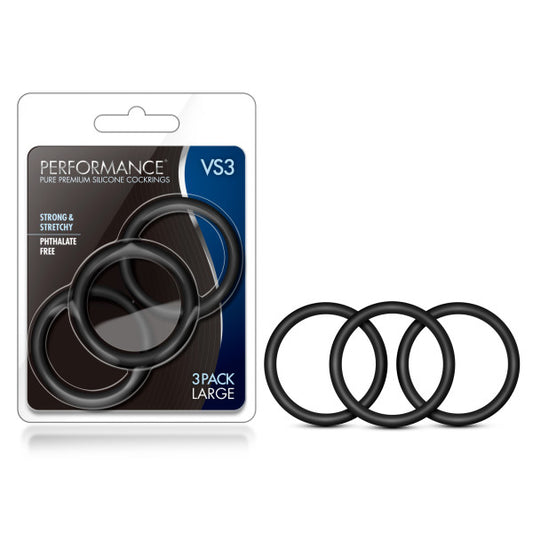 Performance VS3 Pure Premium Silicone Large Cock Rings Set of 3