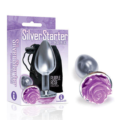 The 9's The Silver Starter Butt Plug with Rose
