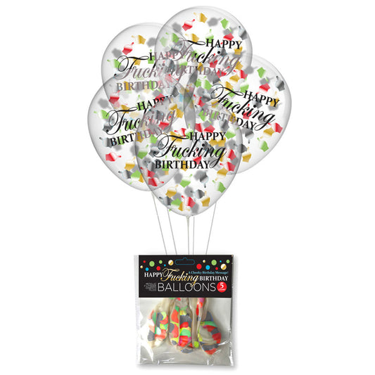 Happy Fucking Birthday Confetti Balloons Set of 5