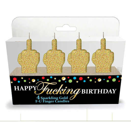 Happy Fucking Birthday FU Candle Set of 4