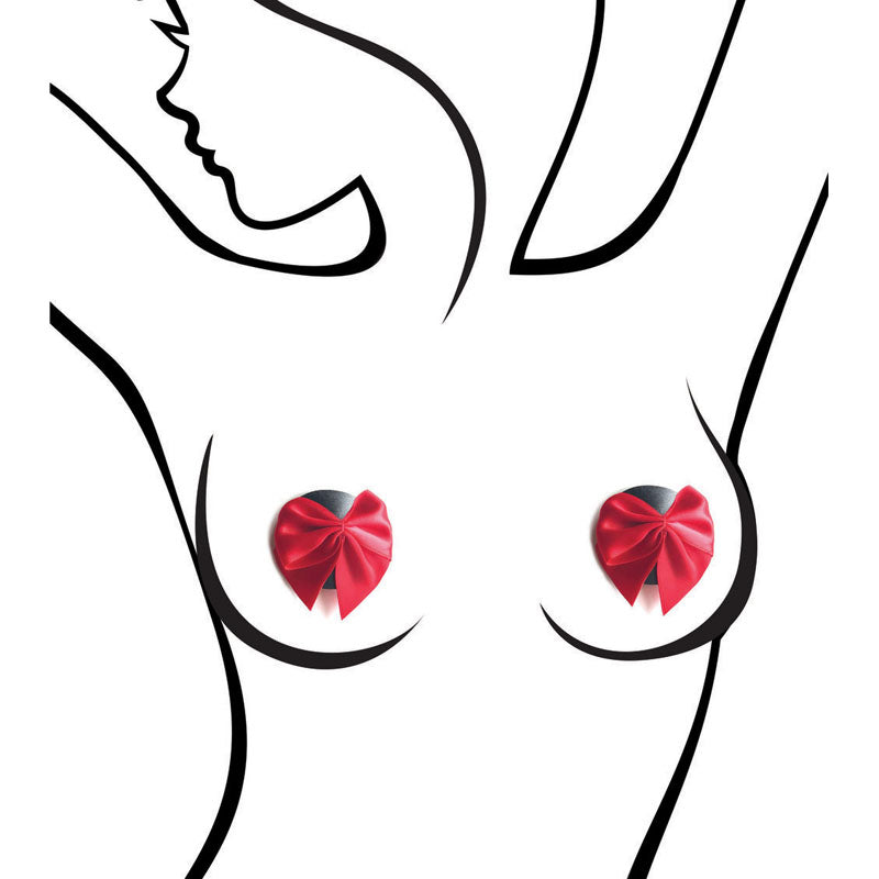 Red Bows Reuseable Nipple Pasties