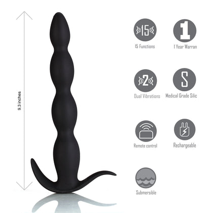 Mason Rechargeable Anal Beads with Wireless Remote