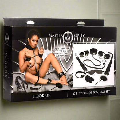 Master Series Hook Up 10 Piece Plush Bondage Set