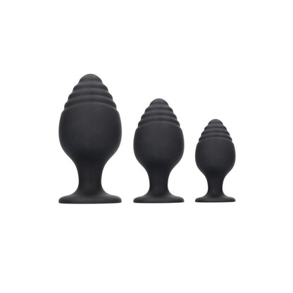 Ouch! Rippled Butt Plug Set of 3 Sizes