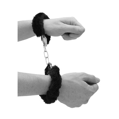 OUCH! Black & White Beginner's Furry Hand Cuffs