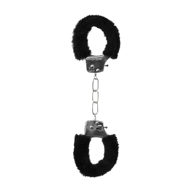 OUCH! Black & White Beginner's Furry Hand Cuffs