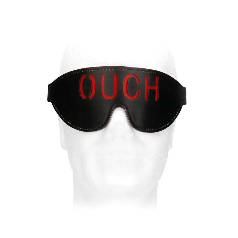 OUCH! Black & White Bonded Leather Eye-Mask ''Ouch''