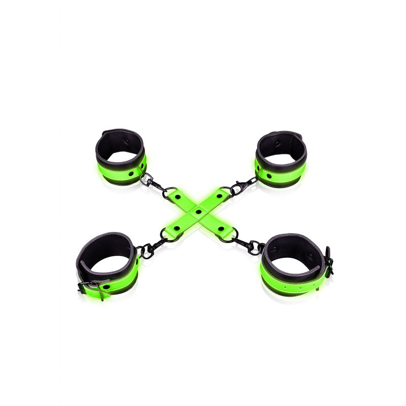 OUCH! Glow in the Dark Hand & Ankle Cuffs with Hogtie