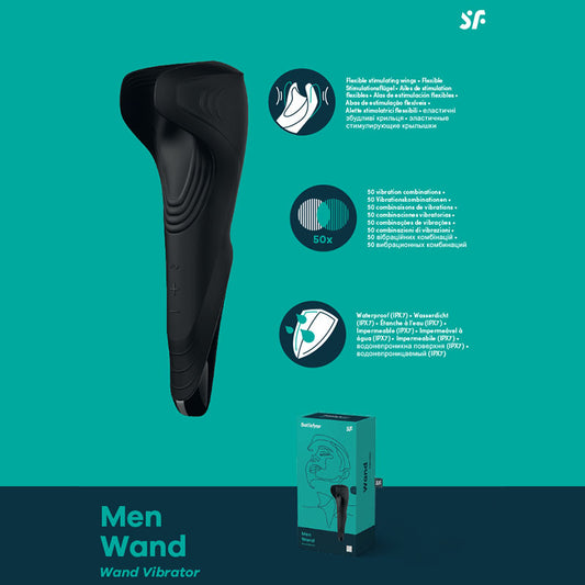 "Men Wand" Rechargeable Vibrating Masturbator Wand