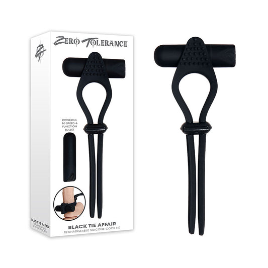 "Black Tie Affair" Rechargeable Vibrating Lasoo Cock Ring