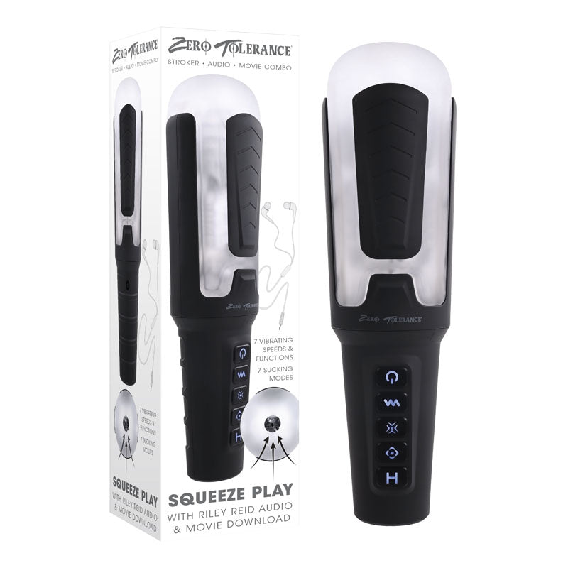 Squeeze Play With "Reily Reid" Rechargeable Sucking & Vibrating Masturbator